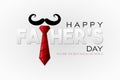 Happy Father`s Day! You are the best dad in the world. Paper cut style Greeting card for holliday with red tie and hat. Vector ill